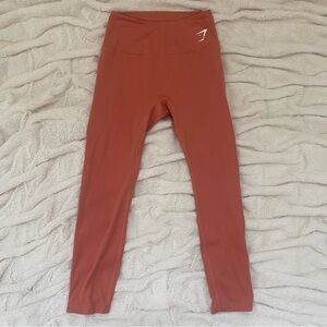 Gymshark leggings cropped burnt orange athletic Sz XS